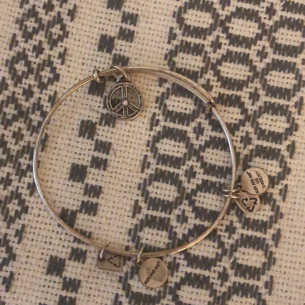 Alex and Ani peace charm bracelet